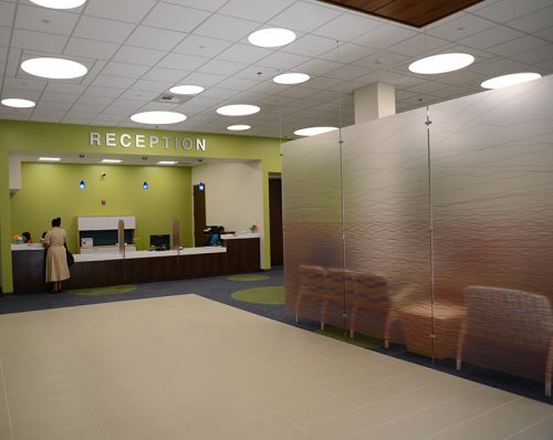 an image of the reception desk at one of the Peach Tree Health clinics
