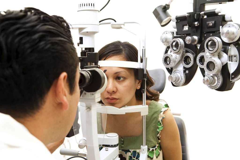 an image of a woman at the optometrist