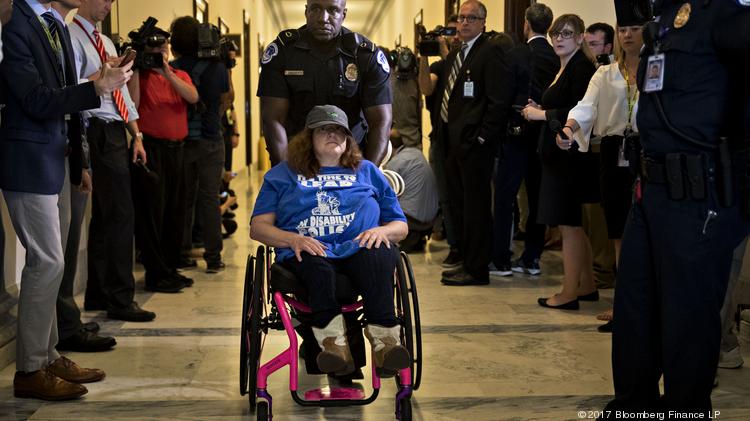 an image of a protester in wheelchair Sacramento Health Centers