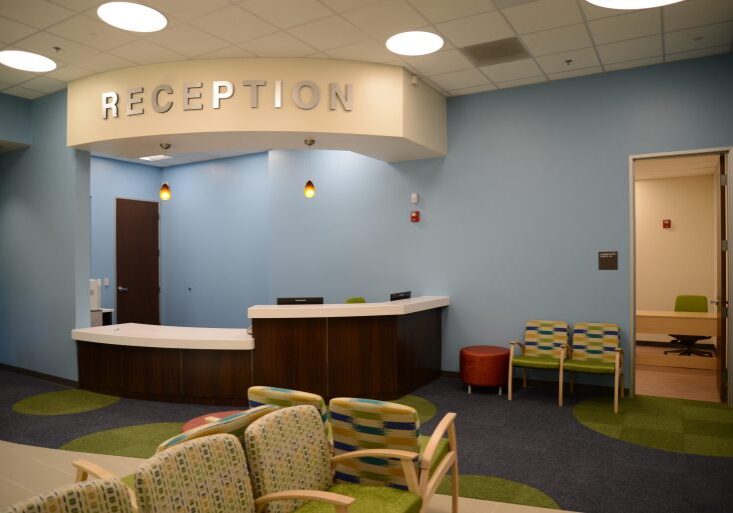 an image of the Peach Tree Sacramento reception desk