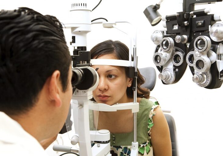 an image of a woman at the optometrist