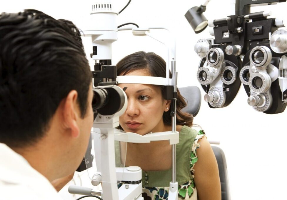 an image of a woman at the optometrist